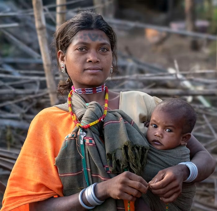 Children in a temporary settlement